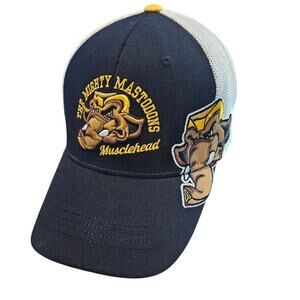 Vintage PFW Mighty Masterdons Musclehead Fitted Hat Cap Black Purdue University